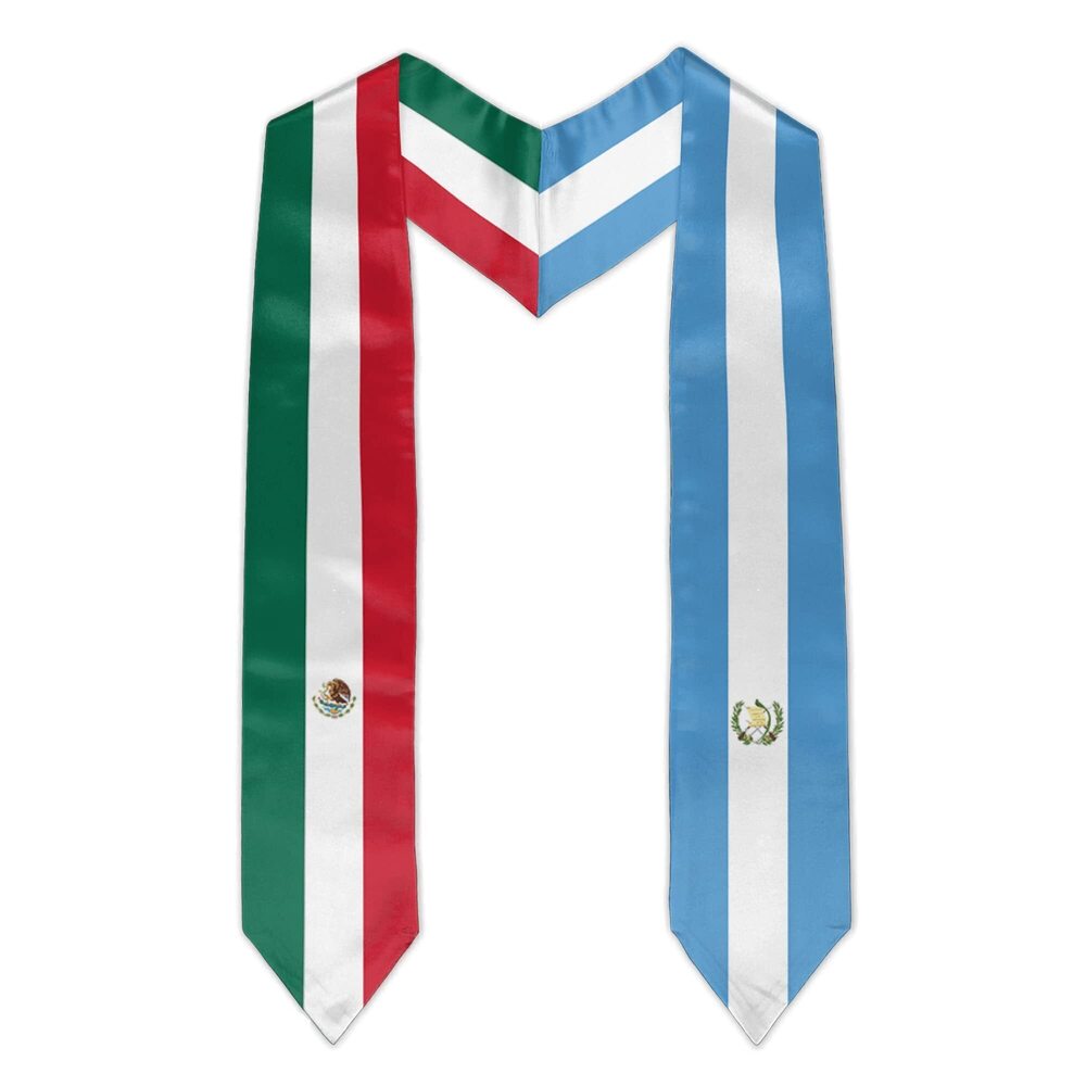 7057 Mexico Guatemala Flag Graduation Stole Graduation Sash Scarf